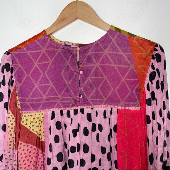 Bl^nk London x Anthropologie MIRANDA PEASANT Pink Black Eclectic Size Petite S - Picture 6 of 12